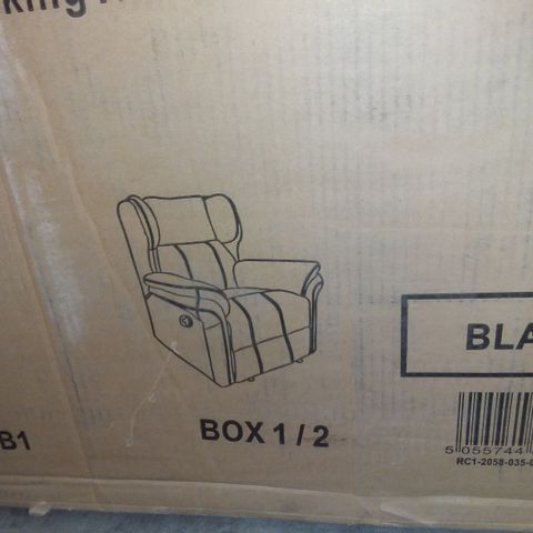 BOXED MANUAL BLACK LEATHER RECLINING CHAIR BASE ONLY