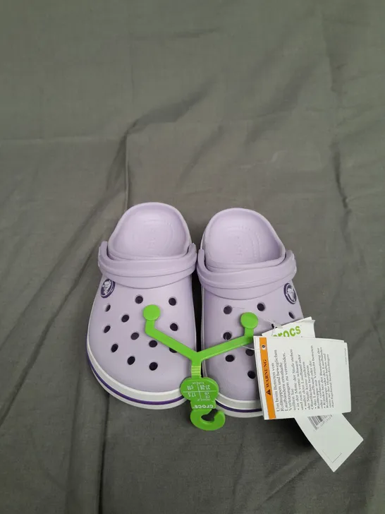 UNBOXED PAIR OF CROCBAND CLOG 1 LAVENDER SIZE UK C10