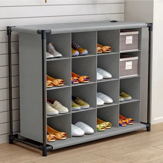 BOXED 16 PAIR SHOE STORAGE CABINET (2 OUT OF 3 BOXES ONLY)