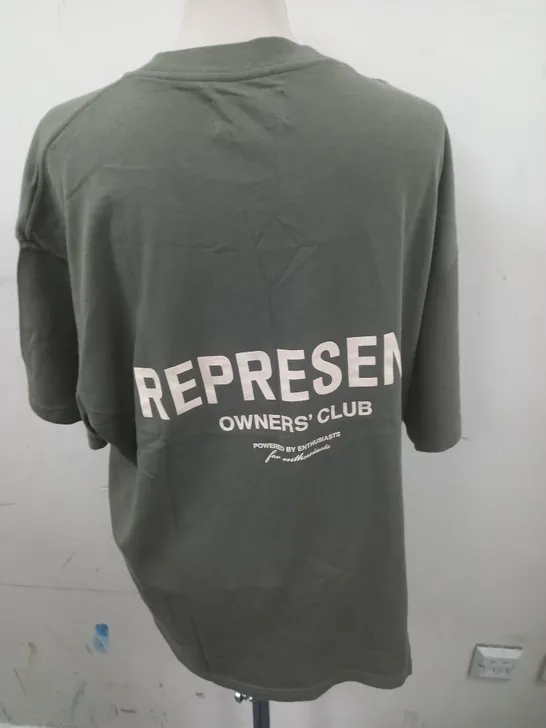 REPRESENT OWNERS CLUB T-SHIRT IN OLIVE - L