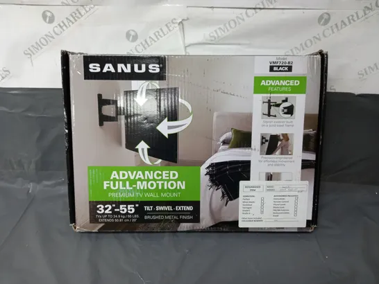 BOXED SANUS ADVANCED FULL MOTION TV WALL MOUNT 32-55INCH