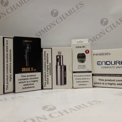 LOT OF APPROX 20 E-CIGARETTES & PARTS TO INCLUDE-INNOKIN ENDURA T18E VAPING STARTER KIT-VOOPOO DRAG X - SMOK IPX 80 ECT