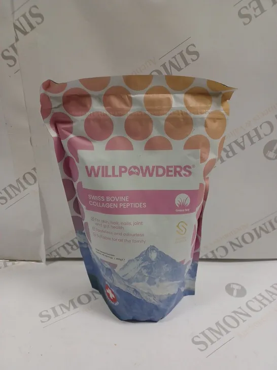 SEALED WILLPOWDERS SWISS BOVINE COLLAGEN PEPTIDES FOOD SUPPLEMENT - 400G