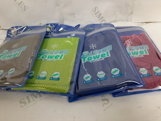 BOXED AQUA LASER SET OF 4 COOL DOWN TOWELS