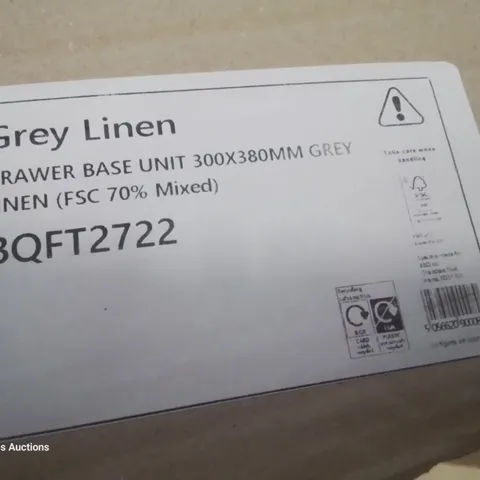 BOXED DRAWER BASE UNIT 300 × 380 GREY LINEN