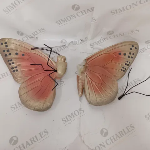 BOXED DECORATIVE BUTTERFLY IN GOLD/CORAL