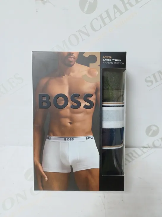 BOXED BOSS BOXERS COTTON STRETCH - LARGE 