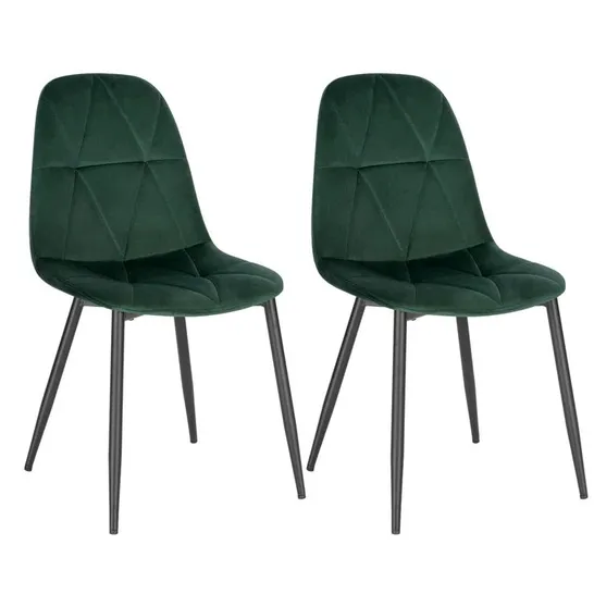 BOXED PAIR DILWORTH DINING CHAIRS DARK GREEN (SET OF 2 IN 1 BOX)