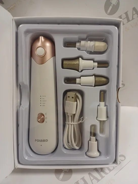 BOXED CORDLESS AND RECHARGABLE ELECTRIC MANICURE AND PEDICURE SET 