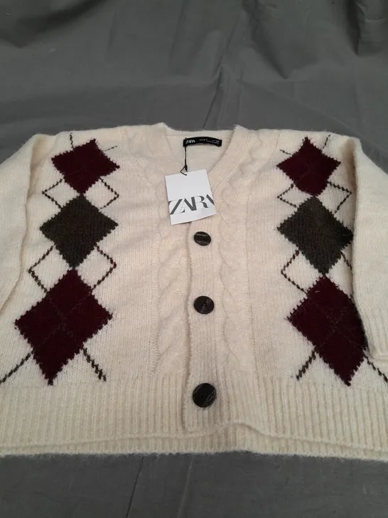 ZARA KNITTED 3 BUTTON KIDS JACKET - SIZE 6-7 KIDS