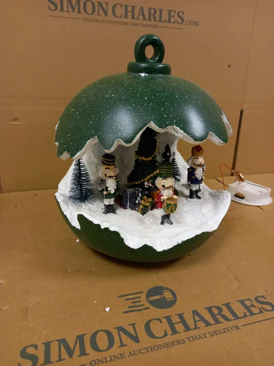 SANTAS EXPRESS PRE-LIT SPHERE WITH CHRISTMAS CHARACTER SCENE