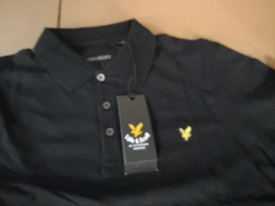 LYLE & SCOTT BLACK POLO SHIRT - L