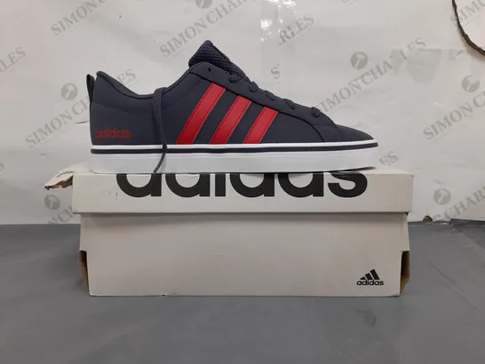 BOXED PAIR OF ADIDAS VS PACE 2.0 SHOES IN NAVY/RED UK SIZE 9