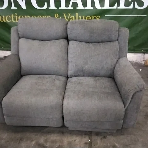 QUALITY DESIGNER GREY FABRIC 2 SEATER ELECTRIC RECLINER