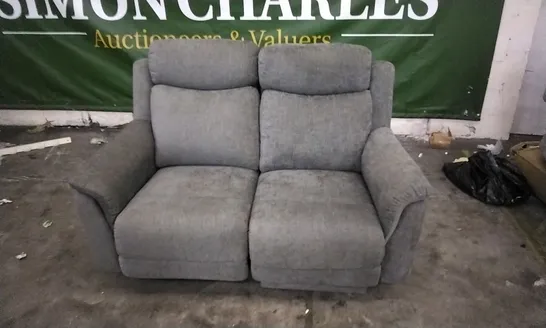 QUALITY DESIGNER GREY FABRIC 2 SEATER ELECTRIC RECLINER