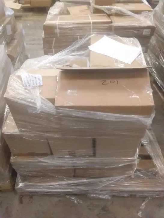 PALLET OF ASSORTED GAZEBO PRODUCTS INCLUDING X9 BOXES OF SPARE 3.5X3.5 GREEN SAIL SHADE + X9 BOXES OF SIDE WALLS AND DOORS FOR BLACK 3X3 POP UP GAZEBO