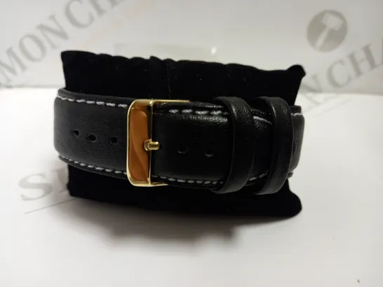 LIMIT GOLD EFFECT WATCH WITH BLACK LEATHER EFFECT STRAP