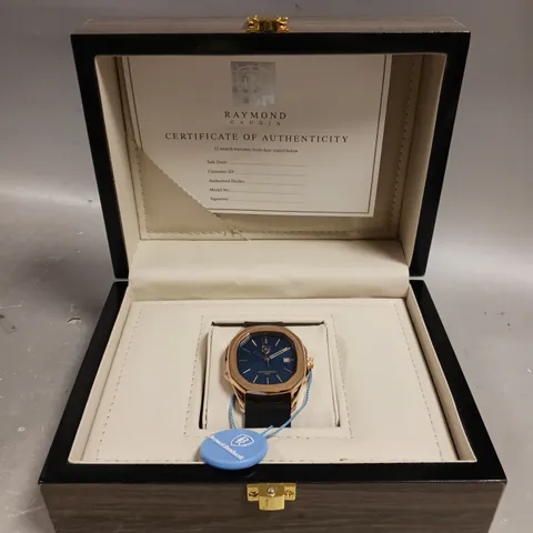 MENS RAYMOND GAUDIN WATCH – 316 STAINLESS STEEL CASE – JPN MOVEMENT – BLUE DIAL – RUBBER STRAP – 5 ATM WATER RESISTANT