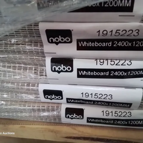 PALLET OF APPROXIMATELY 9 NOBO LARGE WHITE BOARDS 2400 × 1200mm