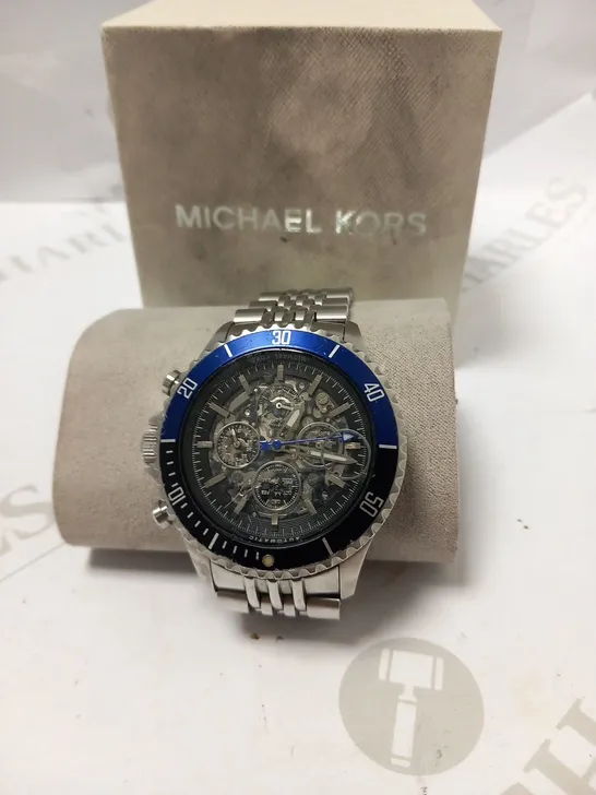 BOXED MICHAEL KORS BAYVILLE STAINLESS STEEL WRIST WATCH