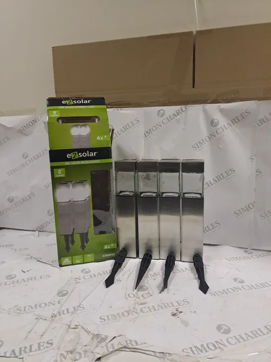 BOXED SET OF 4 EZSOLAR LED SOLAR PATHWAY LIGHTS 