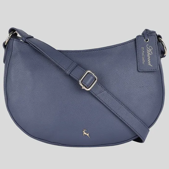 ASHWOOD LEATHER SCOOP MULTIWAY BAG IN LIGHT NAVY