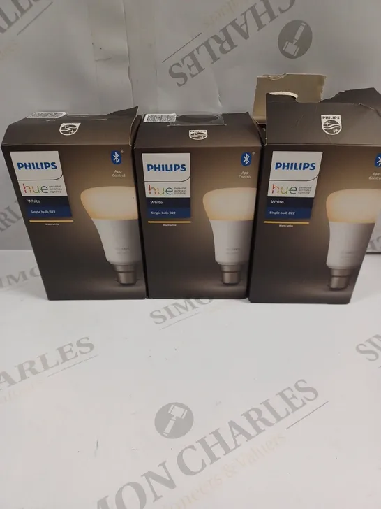 3 X BOXED PHILIPS HUE WHITE SINGLE LED BULB - B22