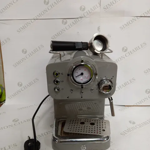 SWAN RETRO PUMP ESPRESSO COFFEE MACHINE - GREY