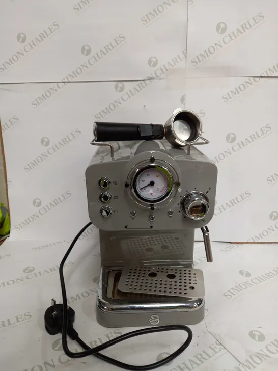 SWAN RETRO PUMP ESPRESSO COFFEE MACHINE - GREY