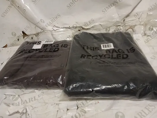 BOX OF  BRAND NEW COTTON ON BLACK WOMEN'S OVERSIZED POLO TOP BLACK and wide leg track pants also include different pieces of clothing all in variety of sizes and colours 