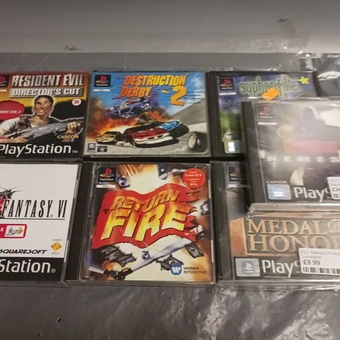 LOT OF 7 ASSORTED PLAYSTATION ONE GAMES TO INCLUDE FINAL FANTASY AND RESIDENT EVIL