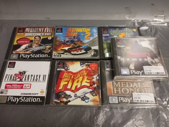 LOT OF 7 ASSORTED PLAYSTATION ONE GAMES TO INCLUDE FINAL FANTASY AND RESIDENT EVIL