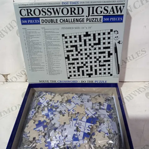 PAST TIMES 500 PIECE DOUBLE CHALLENGE CROSSWORD JIGSAW PUZZLE