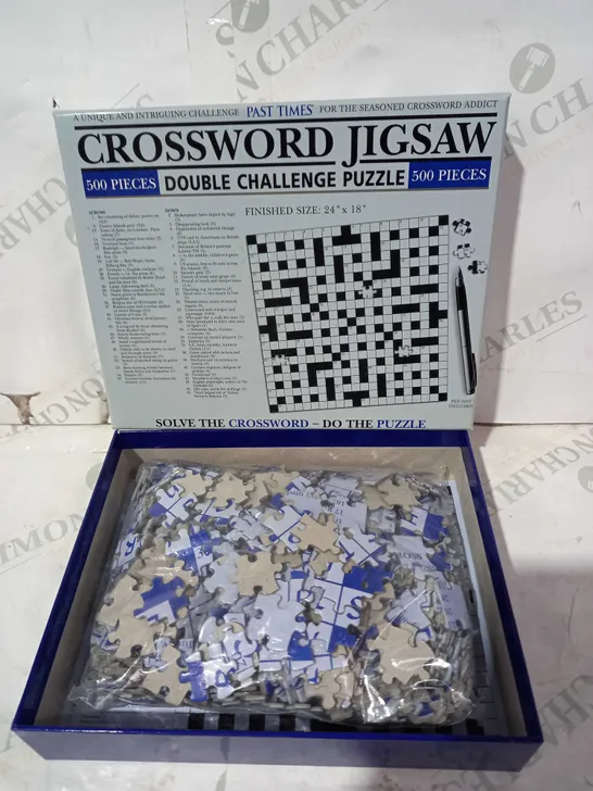 PAST TIMES 500 PIECE DOUBLE CHALLENGE CROSSWORD JIGSAW PUZZLE