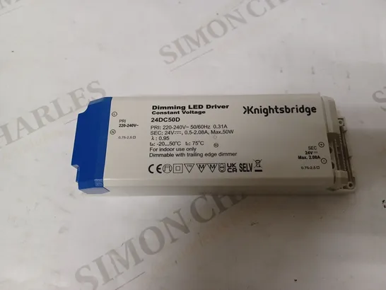 KNIGHTSBRIDGE 24V 50W LED DIMMABLE DRIVER, 24DC50D