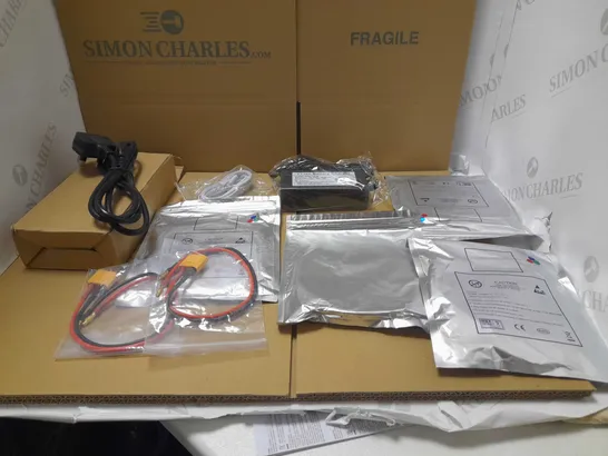 BOX OF ASSORTED ELECTRICAL ITEMS TO INCLUDE BATTERY CHARGERS, ASSORTED CABLES