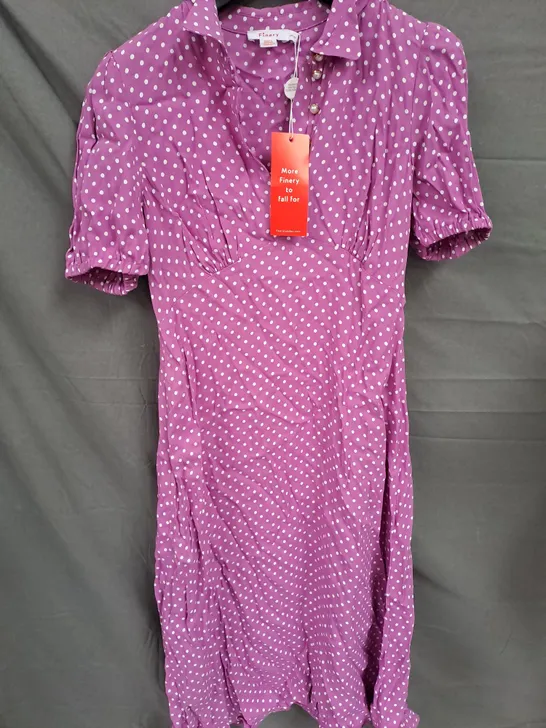 FINERY LADIES MAXI DRESS PURPLE WITH WHITE POLKA DOTS SIZE 12