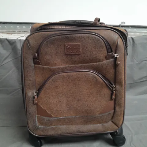 KANGOL LEATHER WHEELED SUITCASE