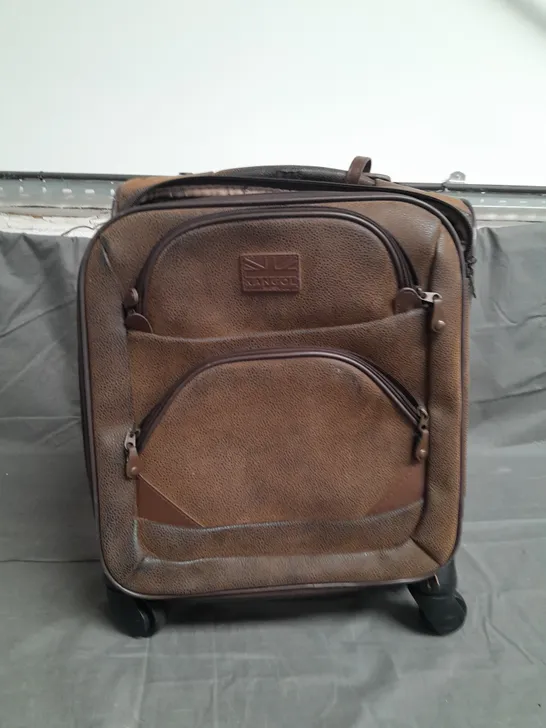 KANGOL LEATHER WHEELED SUITCASE