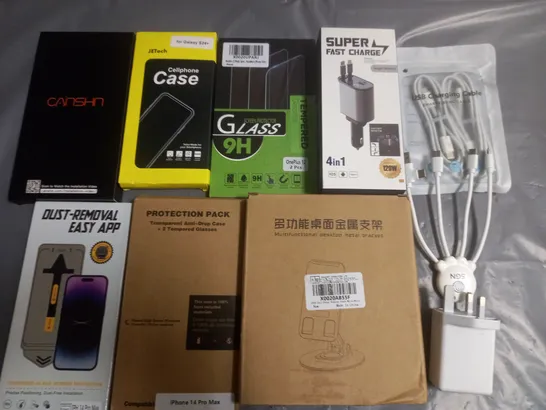 LOT OF ASSORTED MOBILE PHONE ACCESSORIES TO INCLUDE FAST CHARGERS, CASES AND PROTECTION PACKS