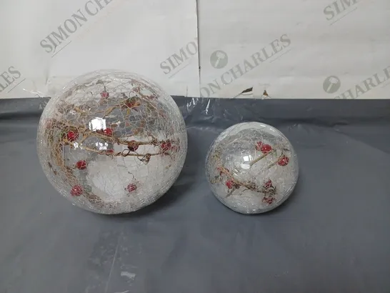 BOXED SET OF 2 GLOBE BERRY DECORATIVE SPHERES