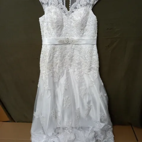 LILIANA BY TIFFANYS EMBELLISHED WEDDING DRESS IN WHITE - 24