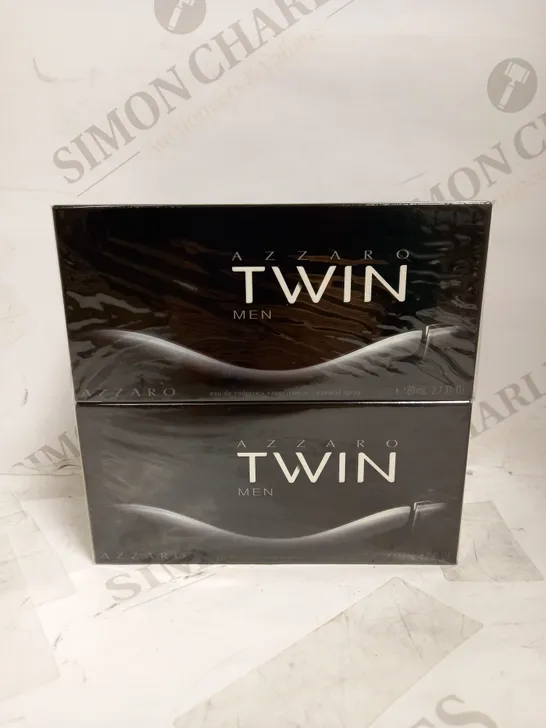 LOT OF 2 X 80ML AZZARO TWIN MEN EAU DE TOILETTE SPRAY