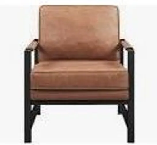 BOXED METAL FRAME FAUX LEATHER CHAIR (1 BOX)