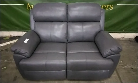 QUALITY DESIGNER 2 SEATER GREY LEATHER ELECTRIC RECLINER SOFA