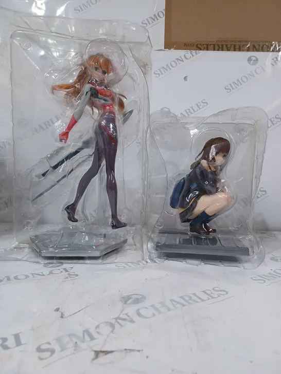 2 JAPANESE MINI FIGURINES TO CONTAIN SAYU OGIWARA & SHIKINAMI ASUKA LANGLEY