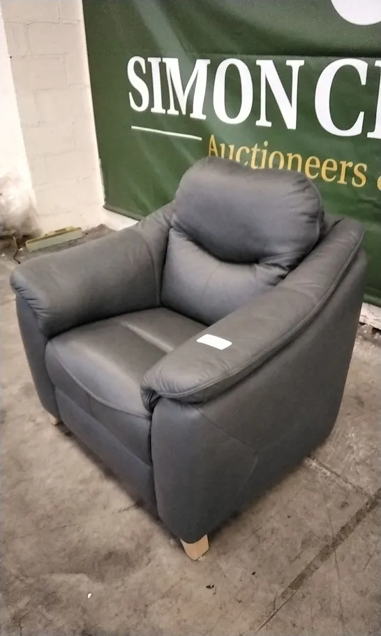 QUALITY BRITISH DESIGNED & MANUFACTURED G PLAN JACKSON POWER RECLINER ARMCHAIR CAMBRIDGE PETROL BLUE LEATHER