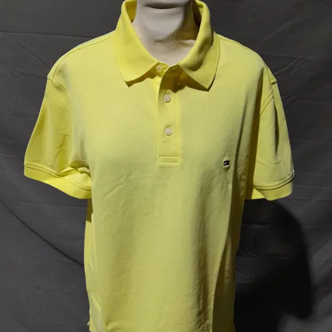 TOMMY HILFIGER TULIP YELLOW SLIM POLO SIZE LARGE