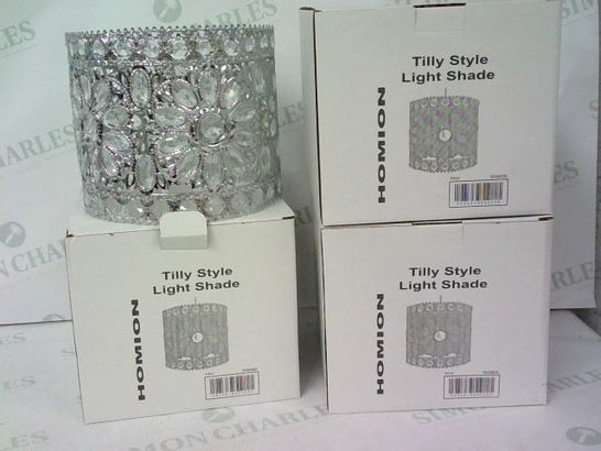 3 X TILLY STYLE LIGHT SHADE HOMION IN SILVER 