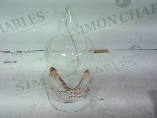 FESTIVE PRE-LIT SCENIC GLASS CANDLE
